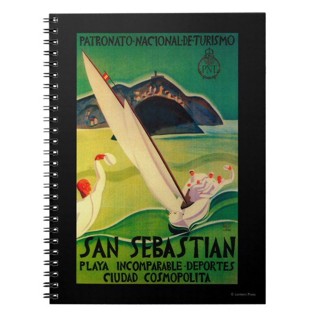 San Sebastian Vintage PosterEurope Anteckningsbok (Framsidan)