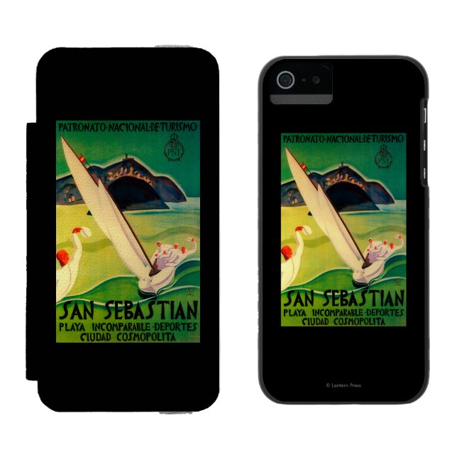 San Sebastian vintage PosterEurope Incipio iPhone Wallet Skal (Sida vid Sida)