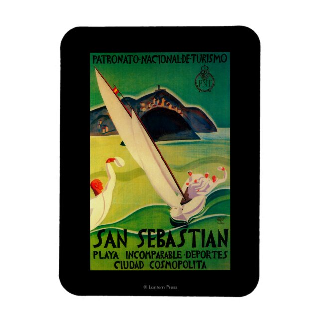San Sebastian Vintage PosterEurope Magnet (Vertikal)