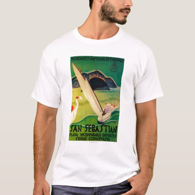 San Sebastian vintage PosterEurope Tee (Framsida)