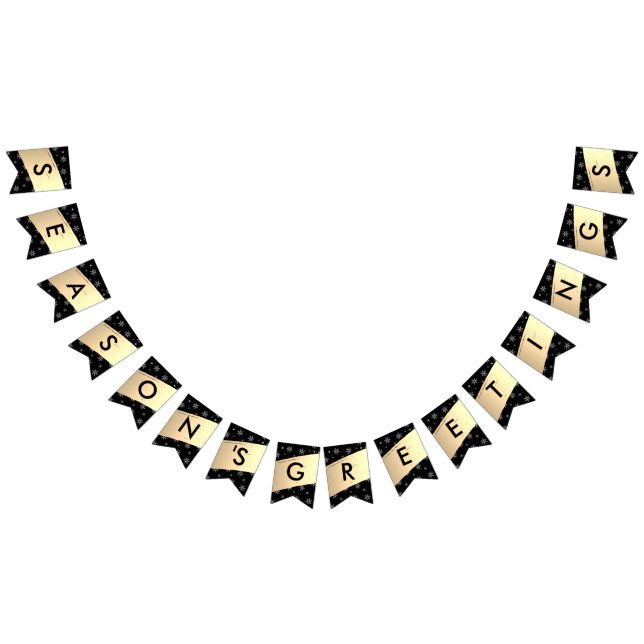 San Serif Elegant Säsongs Greetings Guld Stänk Vimplar (Alla)