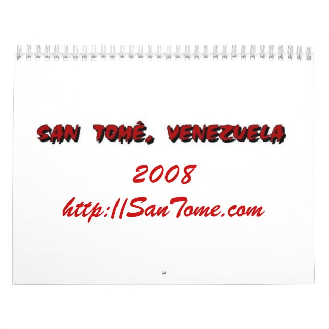 San Tome', Venezuela 2008 kalender (Omslag)