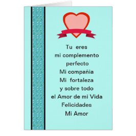 San Valentin El kärlek de mi Vida Hälsningskort