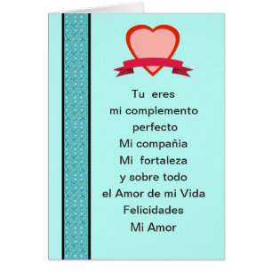 San Valentin El kärlek de mi Vida Hälsningskort