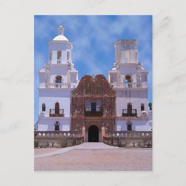San Xavier del Bac Uppdrag - Tucson, AZ Vykort (Framsida)