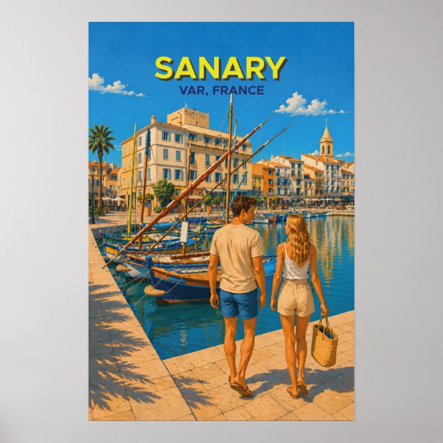 Sanary – Vintage Travel Poster (Framsidan)