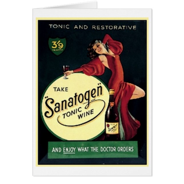 Sanatogen Tonic Vin Hälsningskort (Framsidan)