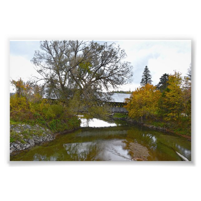 Sanborn Covered Bridge, Lyndon, Vermont Fototryck (Framsidan)