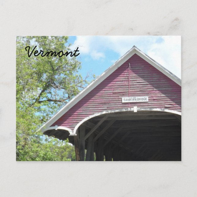 Sanborn Covered Bridge - Vermont Vykort (Framsida)