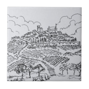 Sancerre vingårdar Loire Valley, Frankrike Kakelplatta