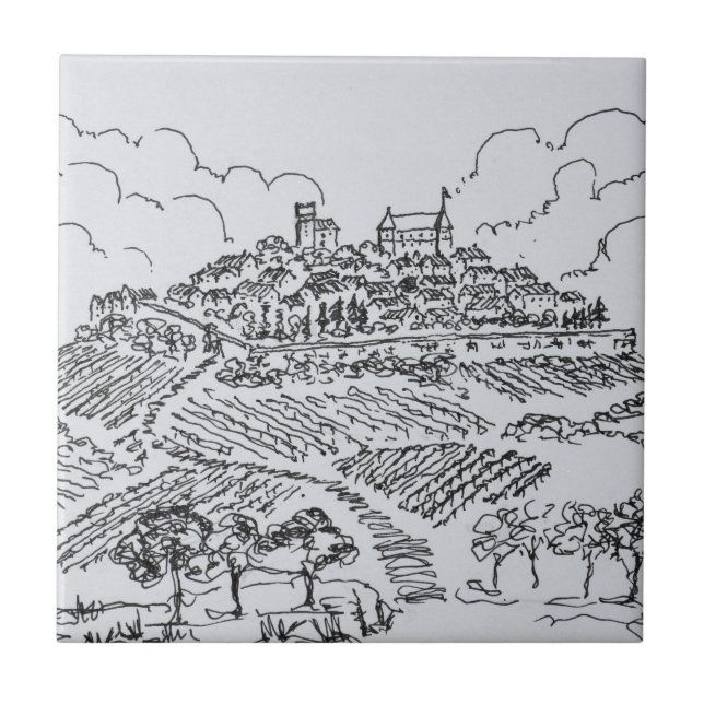 Sancerre vingårdar | Loire Valley, Frankrike Kakelplatta (Framsidan)