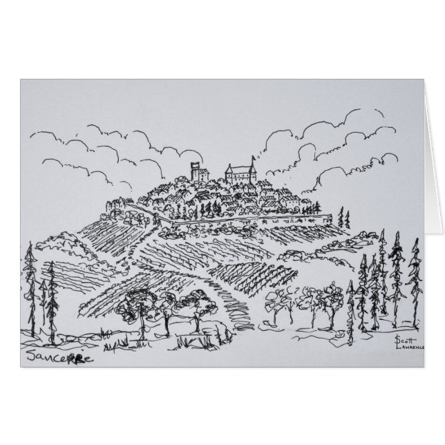 Sancerre vinodlingar| Loire Valley, Frankrike Hälsningskort (Framsidan Horizontal)