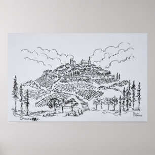 Sancerre vinodlingar Loire Valley, Frankrike Poster