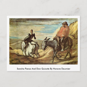 Sancho Panza Och Don Quixote Av Honore Daumier Vykort
