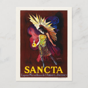 Sancta Liqueur Frankrike Vintage affisch 1925 Vykort