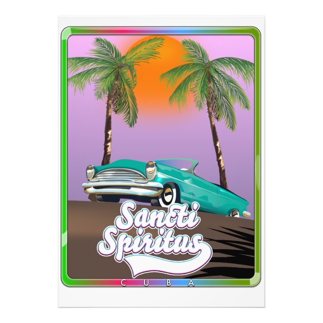 sancti spiritus Kuba resemålderaffisch. Fototryck (Framsidan)