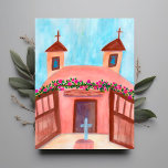 Sanctuario de Chimayo Watercolor New mexico ANPASS Vykort<br><div class="desc">Vattenfärgning inspirerad av ett besök i New mexico. Handmålad av mig för dig. Lägg till eller redigera din egen text om du vill anpassa den. Se till att kolla min butik för mer roligt saker!</div>