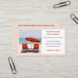 Sand Agent Travel Agency Red Beach-ordförande Visitkort
