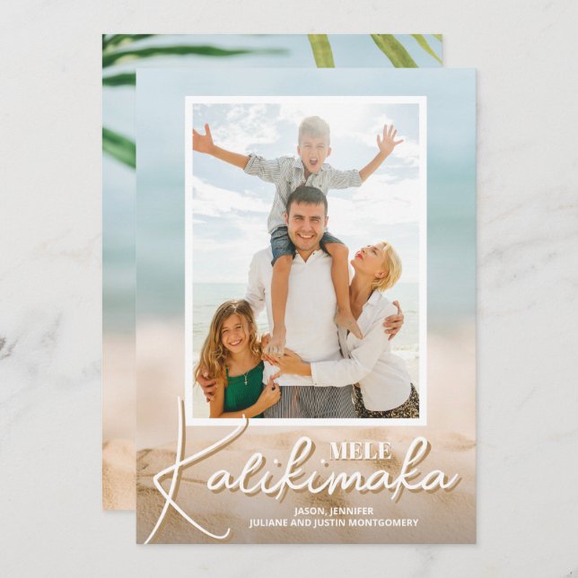 Sand and Sea Beach Photo Mele Kalikimaka  Julkort (Fram/baksida)