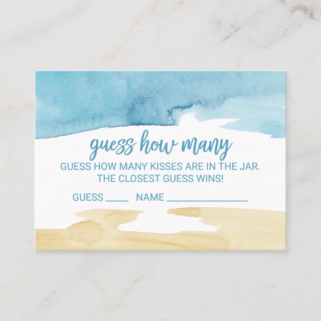 Sand and Sea gissar hur många Kisses-spel-kort Placeringskort (Framsida)