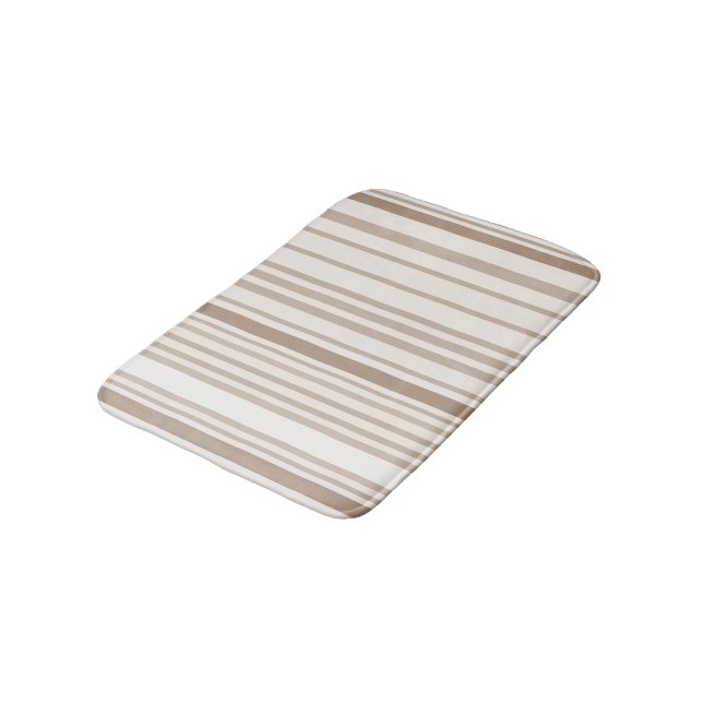  Sand and White Linen Stripes Badrumsmatta (Vinklad)