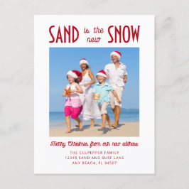 Sand är den nya snön Foto Flyttningskungörelse Vykort