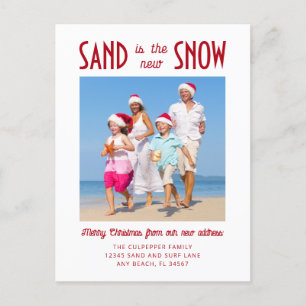 Sand är den nya snön Foto Flyttningskungörelse Vykort