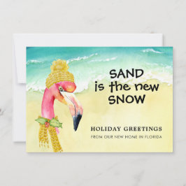 Sand är New Snö Flamingo Beach Helgdag Flytta Meddelande