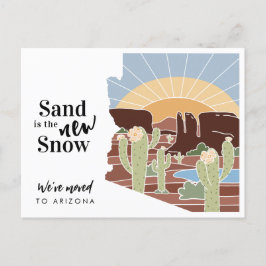 Sand är Nya adress New Snö Arizona Meddelande Vykort
