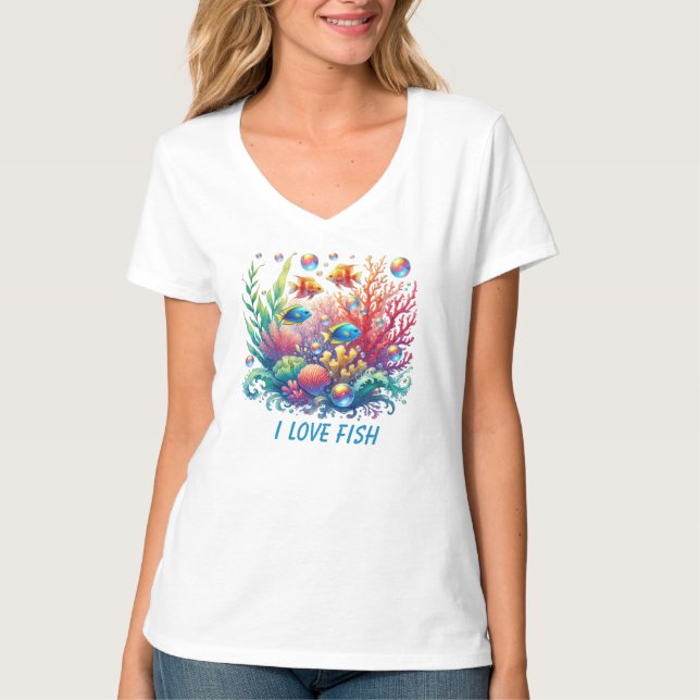 Sand av cute fish älskare t shirt (Framsida)
