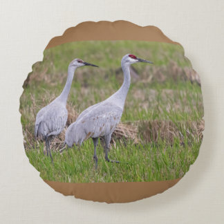 Sand Backe Cranes Pillow Rund Kudde