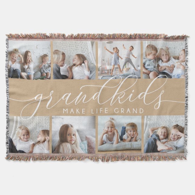 Sand | Barnbarn Make Life Grand Photo Collage Filt (Framsidan)