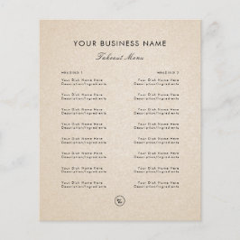 Sand Beige Add Logotyp Restaurant Takeout Takeway Flygblad