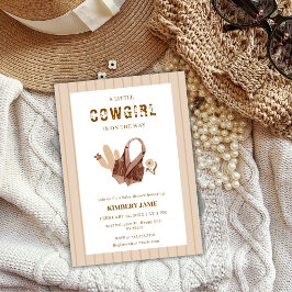 Sand Beige Boho Western Cactus Cowgirl Baby Shower Inbjudningar