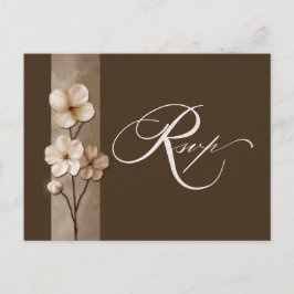 Sand beige handritad blomster- botanisk RSVP Vykort
