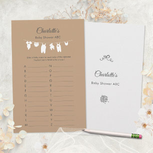 Sand Boho Minimalist Baby Shower ABC Lek