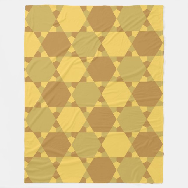 Sand Brown Star Optical Illusion Mönster Fleecefilt (Framsidan)