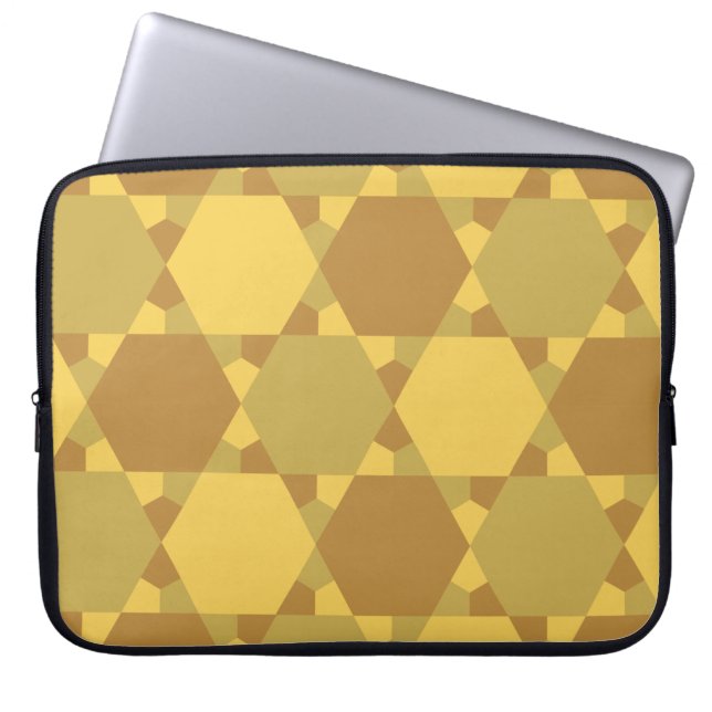 Sand Brown Star Optical Illusion Mönster Laptop Fodral (Framsidan)