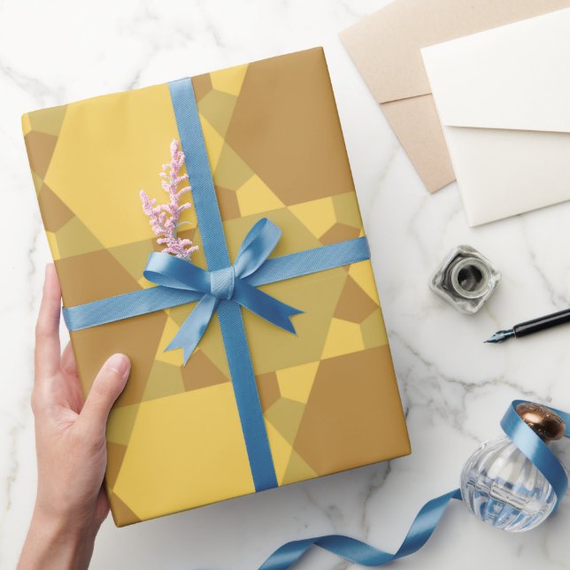 Sand Brown Star Optical Illusion Mönster Presentpapper (Gifting)