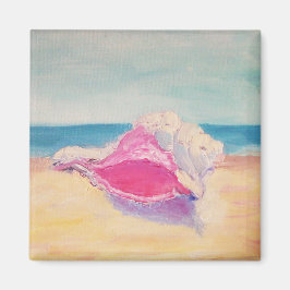Sand by Sea Magnet - liten Rosa Snäcka