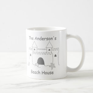 Sand-Castle för anpassat namn för skräppostsamling Kaffemugg