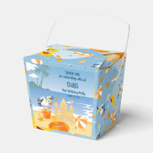 Sand castle-stranden roligt pojke födelsedagsfest