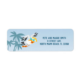 Sand castle-stranden roligt pojke födelsedagsfest returadress etikett