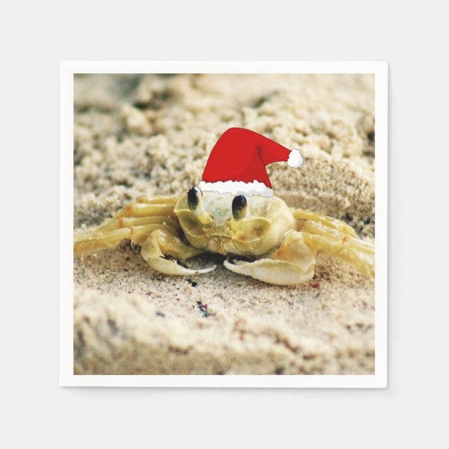 Sand Crab i jultomten Pappersservett (Framsidan)