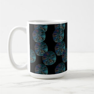 Sand Dollar Abstrakt Blue Black Artsy Gift Favor Kaffemugg