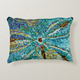 Sand Dollar Abstrakt Teal Blue Mönster Gift Favor Prydnadskudde