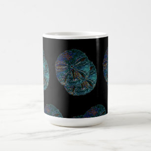 Sand Dollar-Abstrakten Artsy Blue Black Gift Favor Kaffemugg