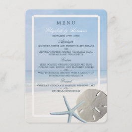 Sand Dollar and Starfish Beach Wedding Menu Meny