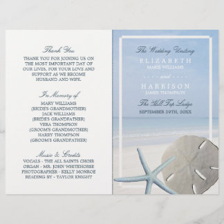 Sand Dollar and Starfish Beach Wedding Programme