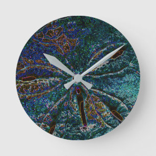 Sand Dollar Art Abstrakt Blue Mönster Gift Favor Rund Klocka